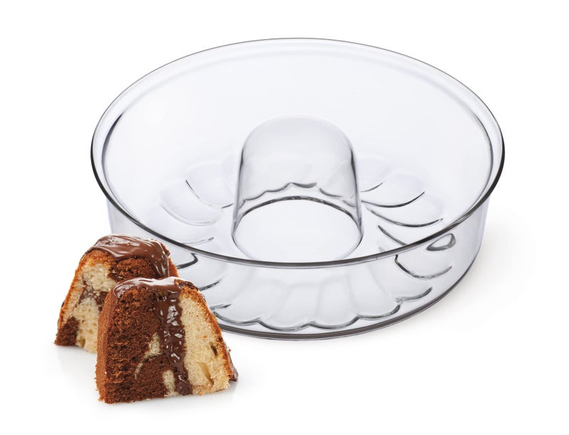 SIMAX Clear Glass Shallow (4.75â€) Bundt Pan | Heat, Cold, and Shock Proof, Holds 2.1 Quarts (8.4 Cups), Made in Europe - Image 1